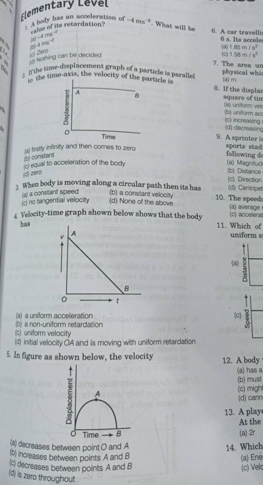 in-the-velocity-time-graph-shown-below-the-ratio-of-the-knowledgeboat