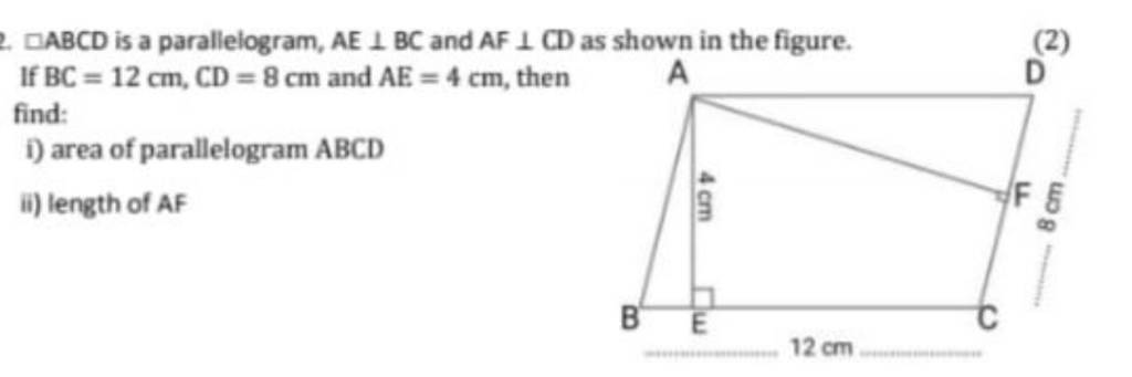 प ABCD is a parallelogram, AE⊥BC and AF⊥CD as shown in the figure. If BC=..