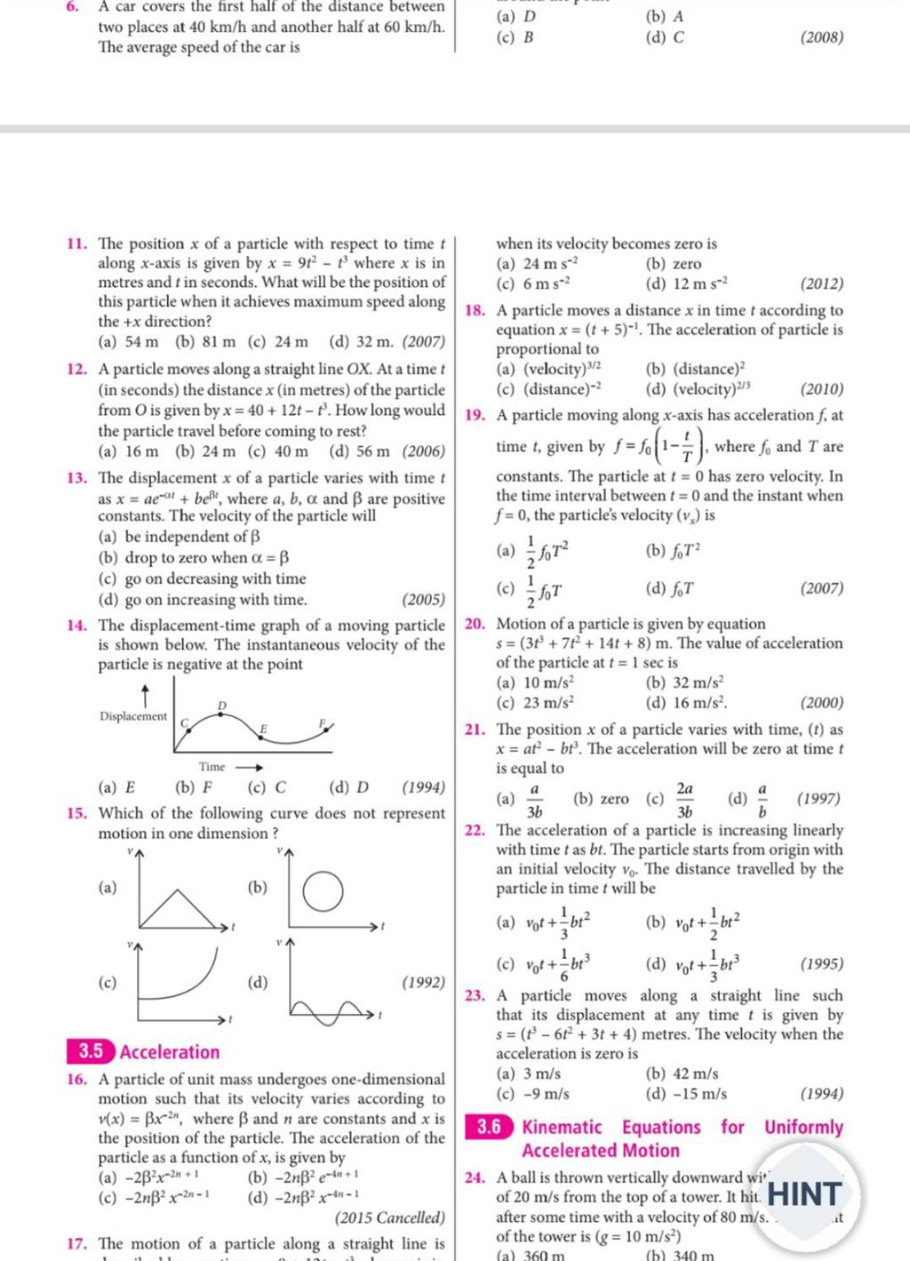 6. A car covers the first half of the distance between two places at 40 k..