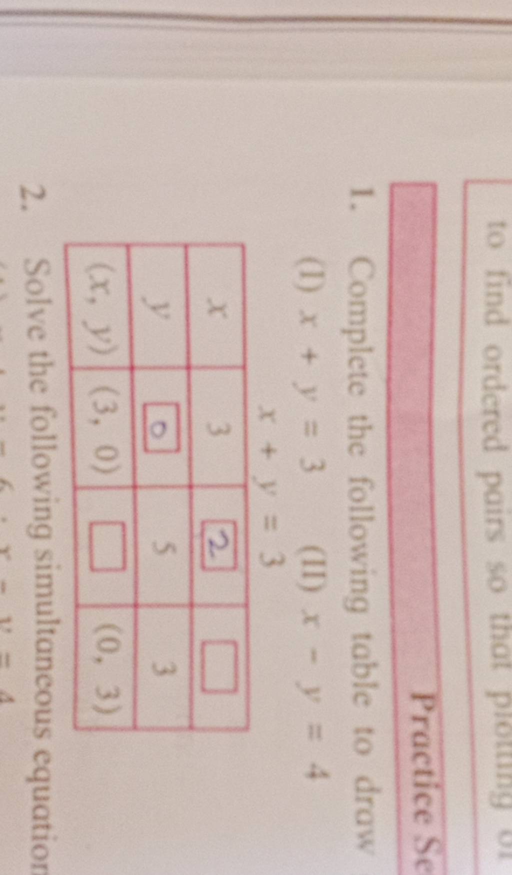 1-complete-the-following-table-to-draw-i-x-y-3-ii-x-y-4-x-y-3-x32-y