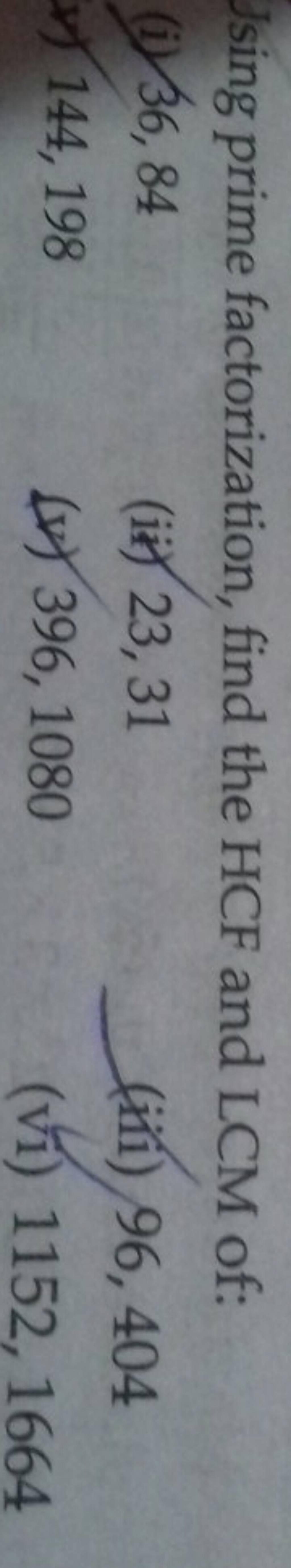 using-prime-factorization-find-the-hcf-and-lcm-of-i-36-84-ii-23-31