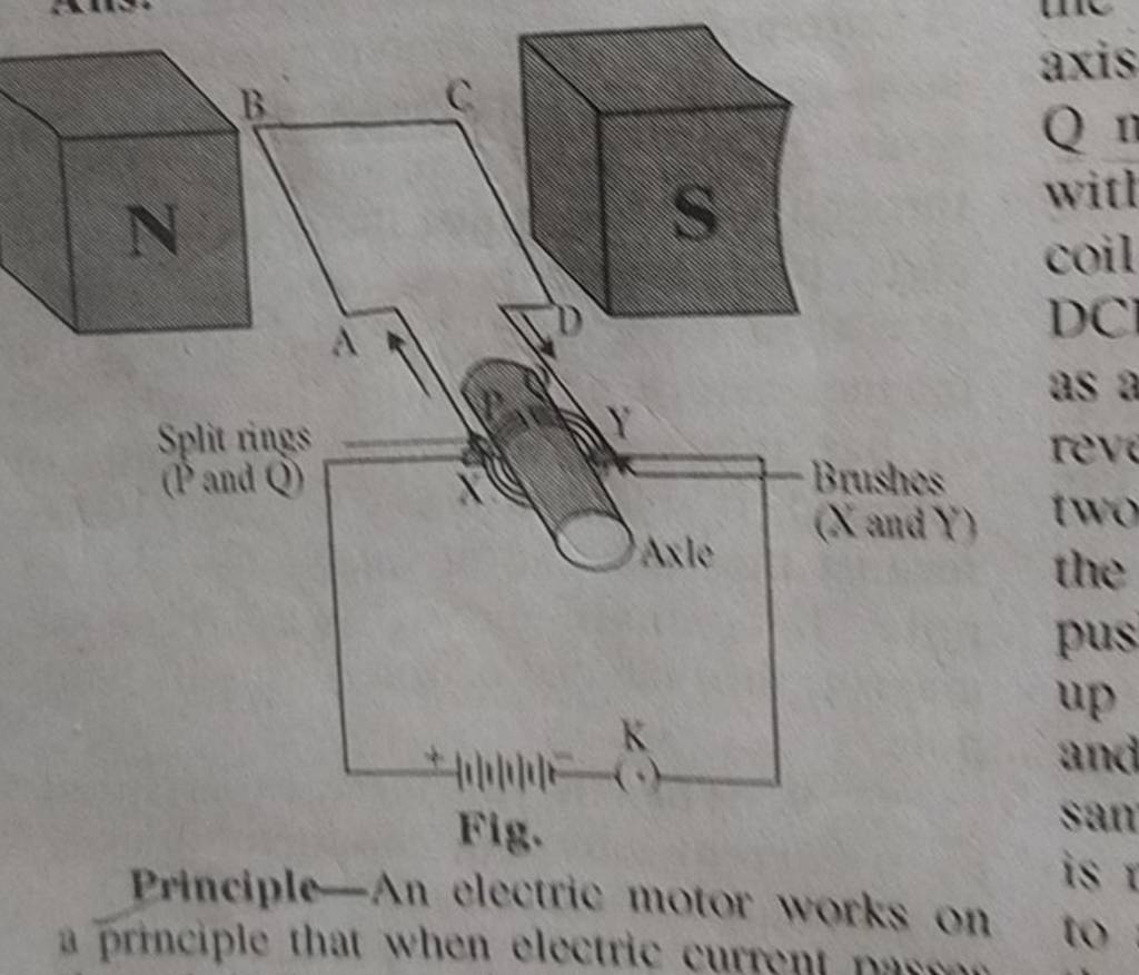 PrincipleAn electrie motor works on a principle that when electric curme..