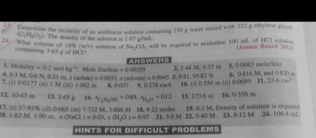 SA Q 42 mol Q15 Finding moles using the formula: n = mM. 