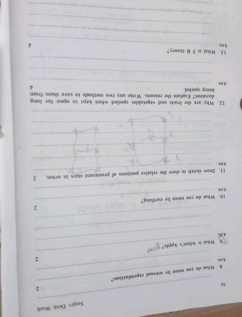 Sanjiv Desk Work 54 8 What Do You Mean By Asexual Reproduction Ans 9 
