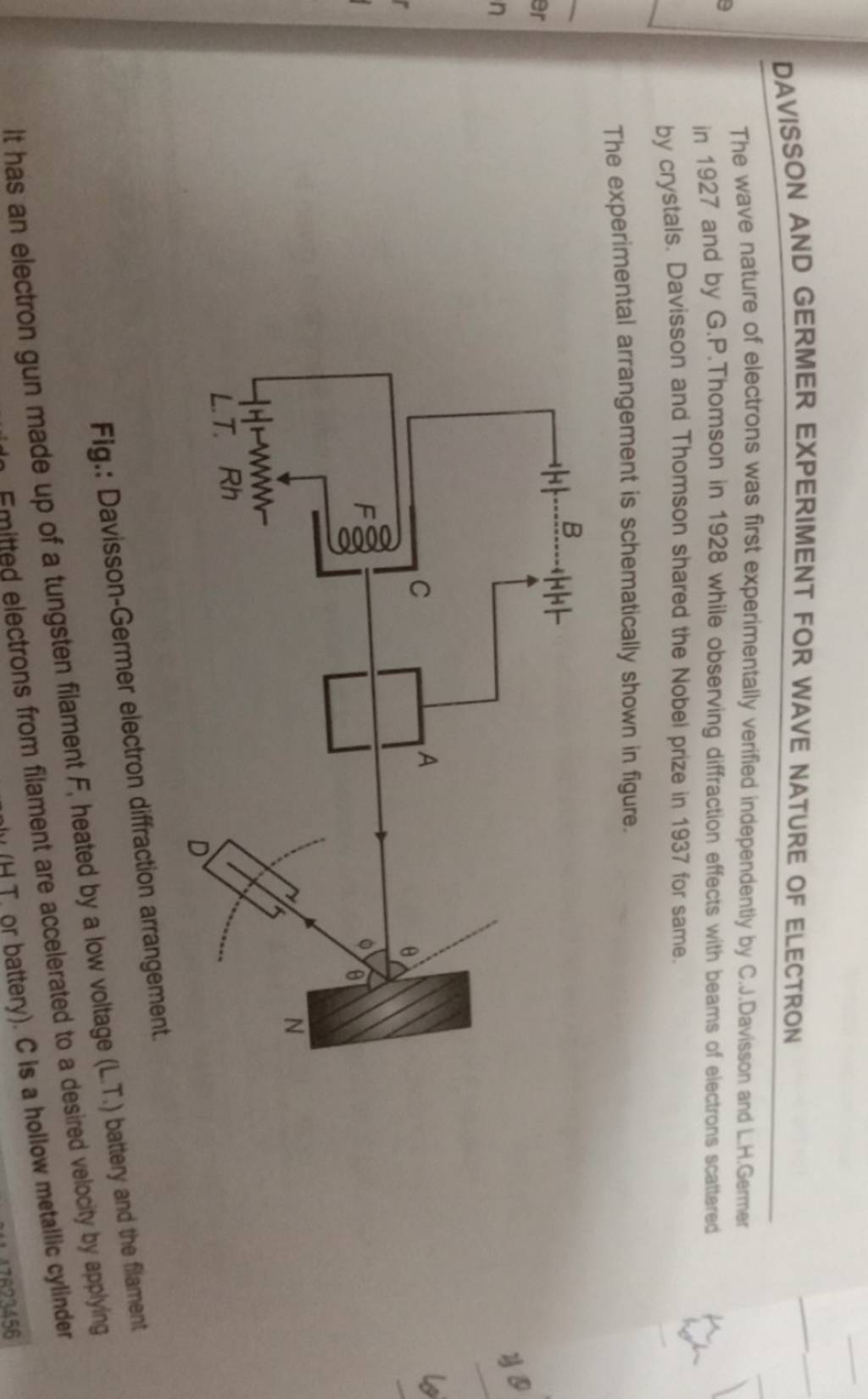 name an experiment which shows wave nature of electron