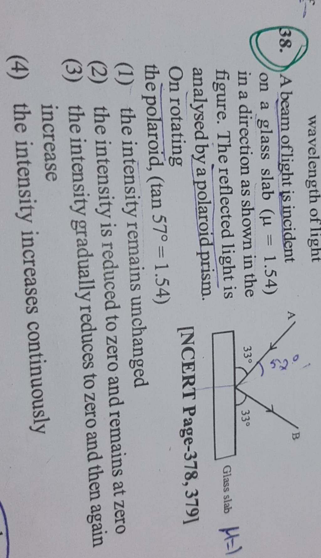 wavelength-of-light-38-a-beam-of-light-is-incident-on-a-glass-slab-1