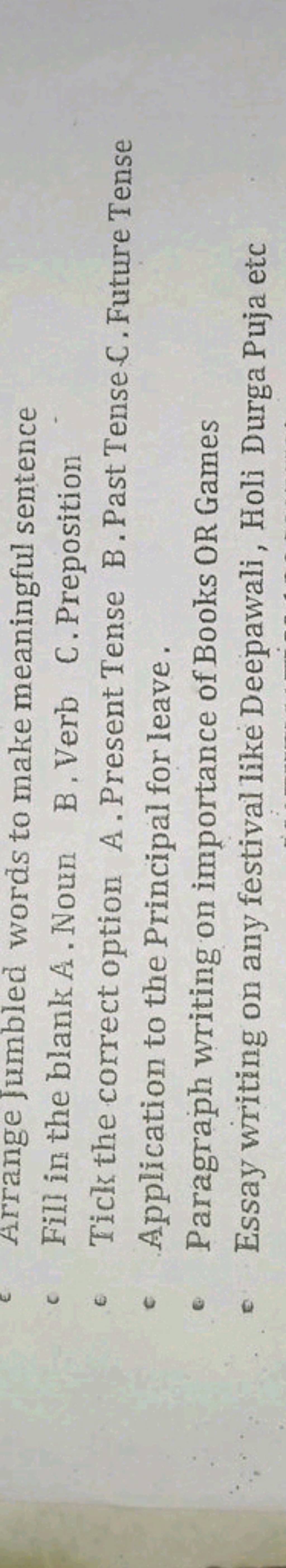 E Arrange Fumbled Words To Make Meaningful Sentence Fill In The Blank A E Arrange Fumbled Words To Make Meaningful Sentence Fill In The Blank A