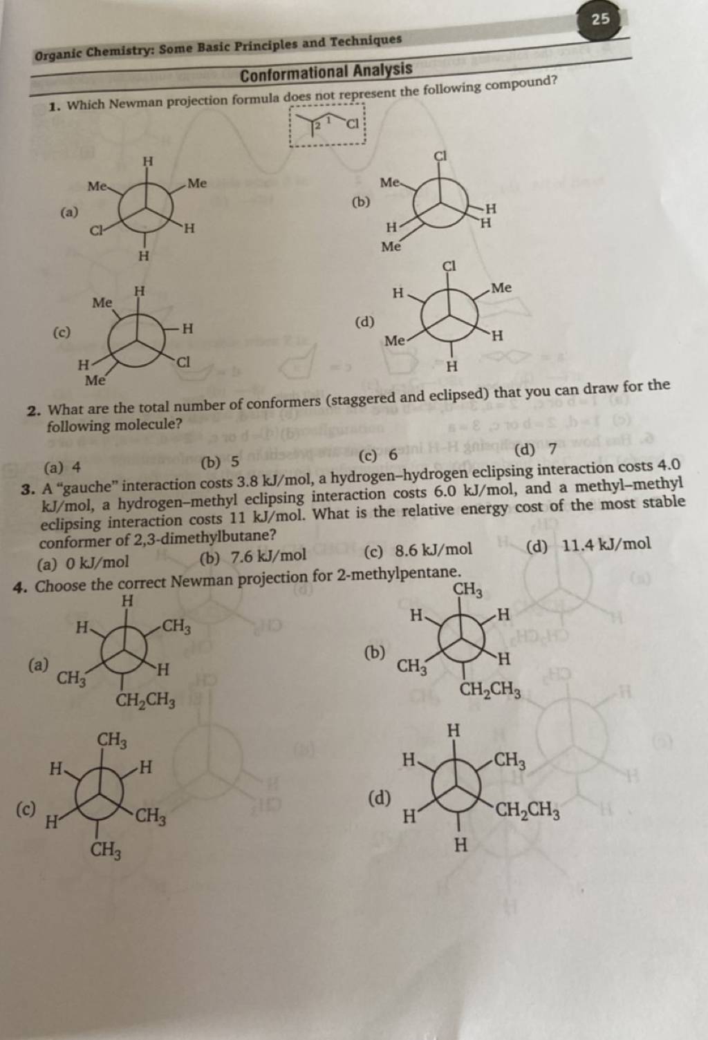 25 Organic Chemistry Some Basic Principles and Techniques Conformational..