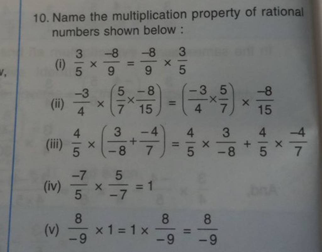 Name the multiplication property of rational numbers shown below : | Filo