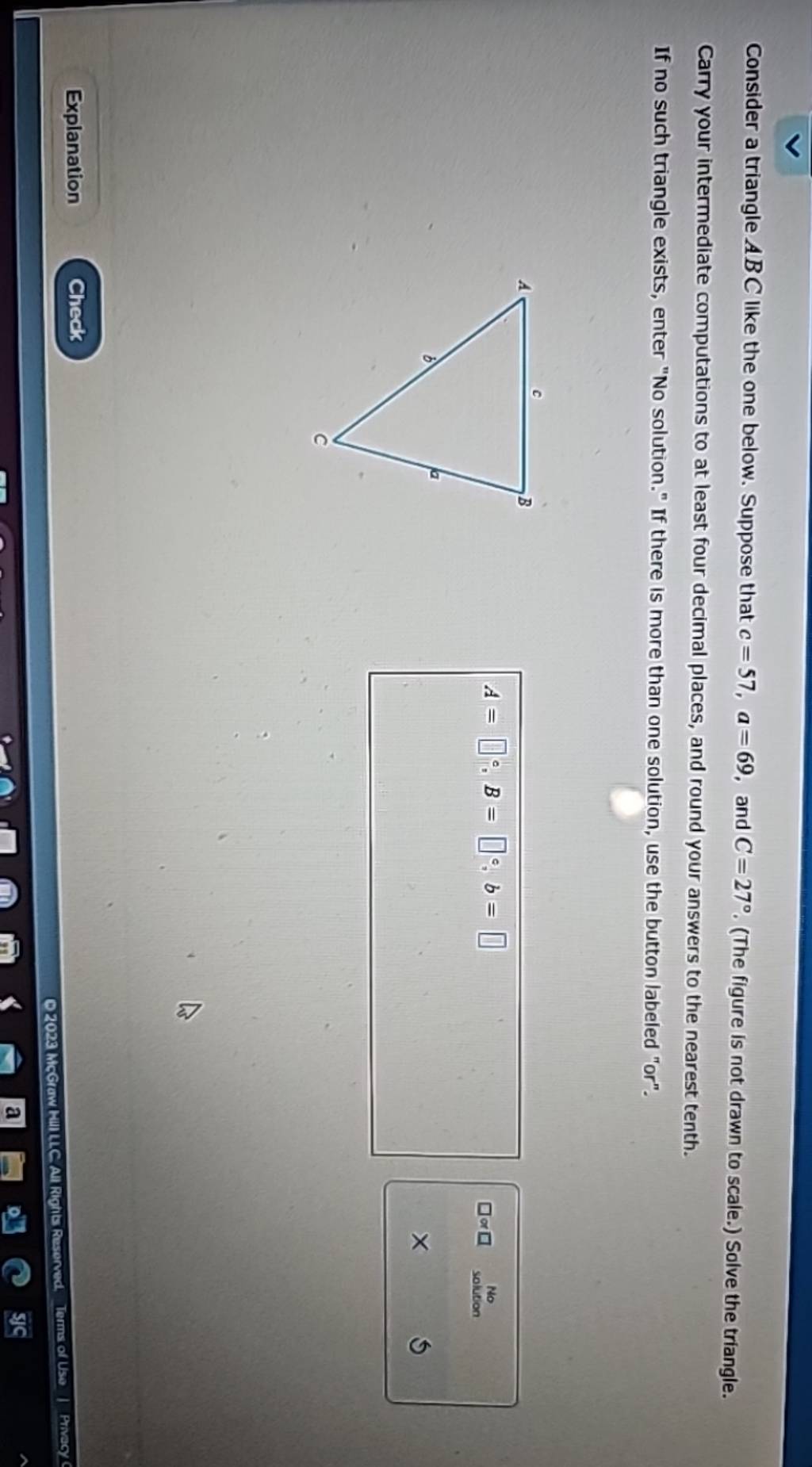 Consider A Triangle Abc Like The One Below Suppose That C57a69 And C 2469