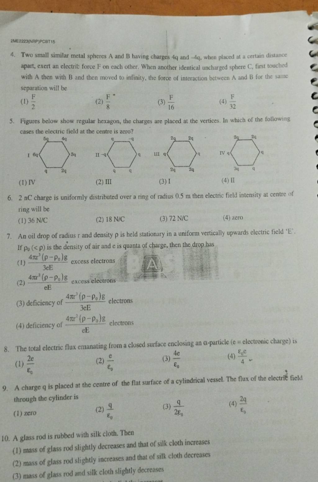 A glass rod is rubbed with silk cloth. Then Filo
