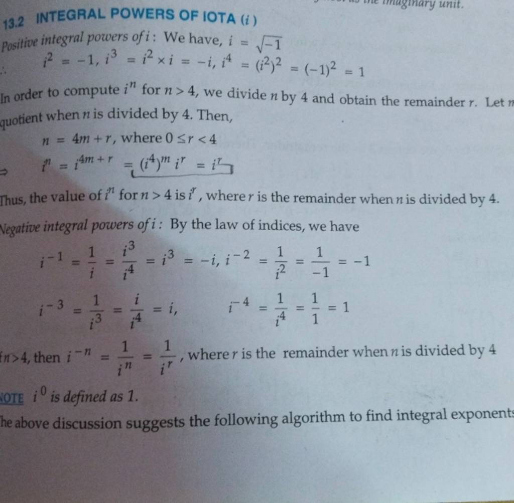 13-2-integral-powers-of-iota-i-positive-integral-powers-of-i-we-have