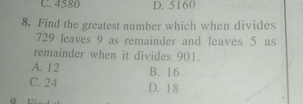 Find The Greatest Number Which When Divides 729 Leaves 9 As Remainder And Find The Greatest Number Which When Divides 729 Leaves 9 As Remainder And