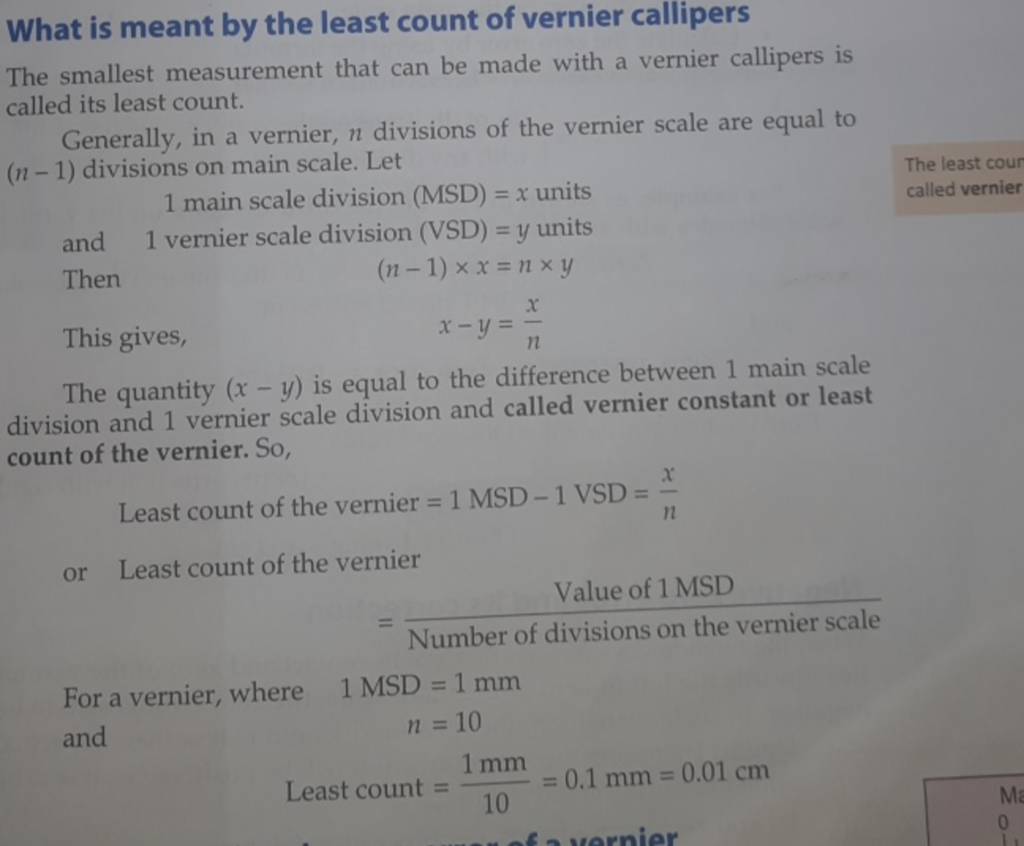 what-is-meant-by-the-least-count-of-vernier-callipers-the-smallest-measur