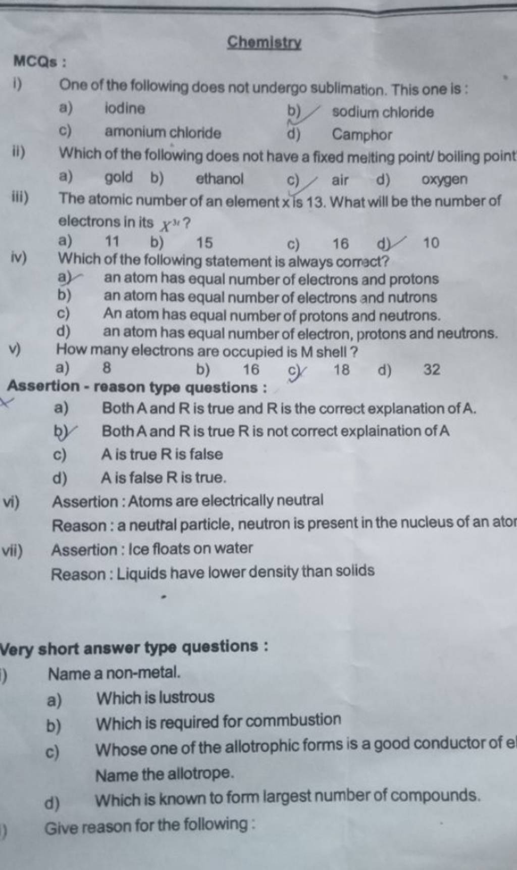 The atomic number of an element x is 13 . What will be the number of ele..