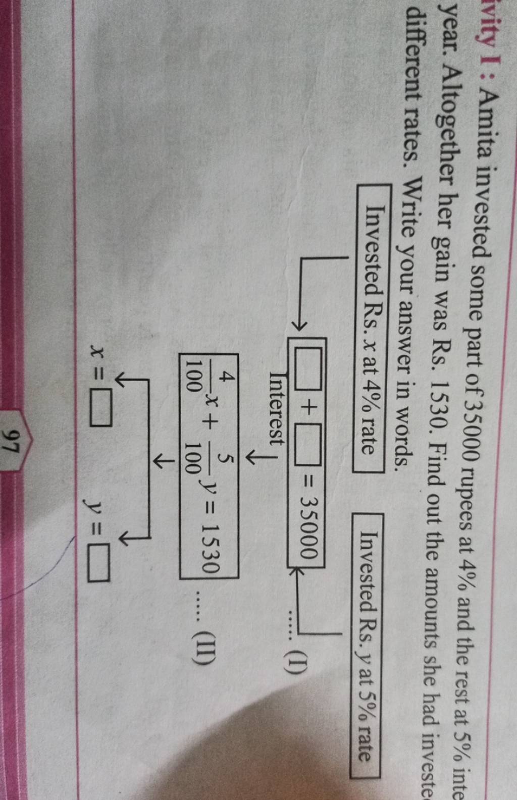 Ivity I Amita Invested Some Part Of 35000 Rupees At 4 And The Rest At