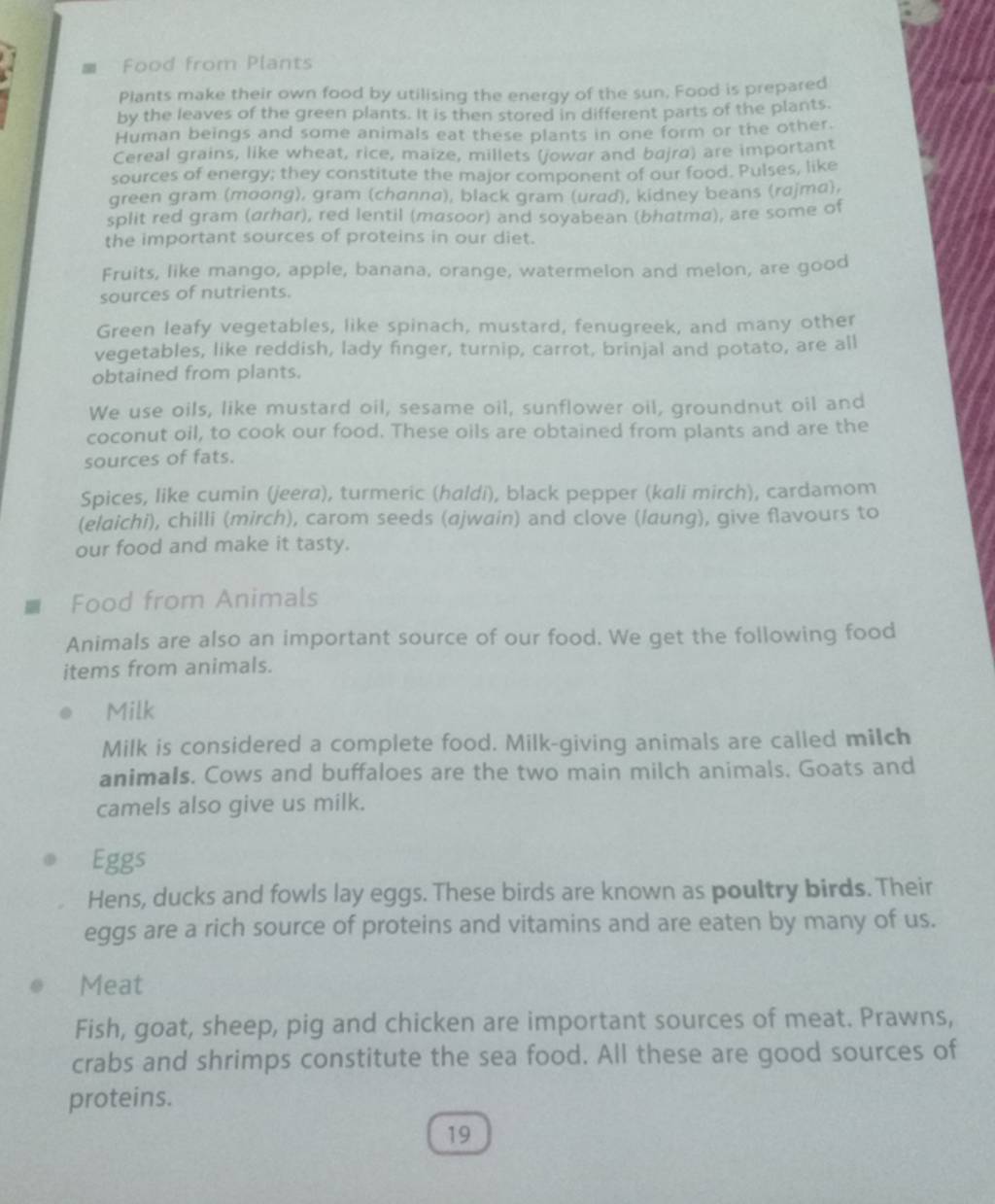  Food from Plants Plants make their own food by utilising the energy of