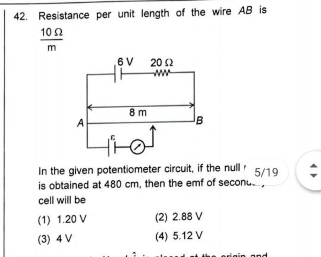 resistance per unit length of the wire experiment readings