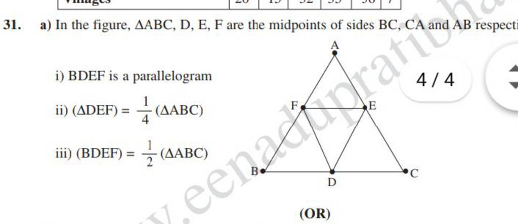 31 A In The Figure Abcdef Are The Midpoints Of Sides Bcca And Ab 2488