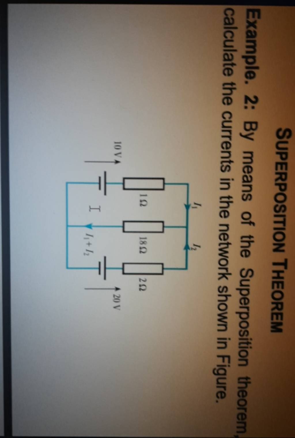 SUPERPOSITION THEOREM Example. 2 By means of the Superposition theorem,