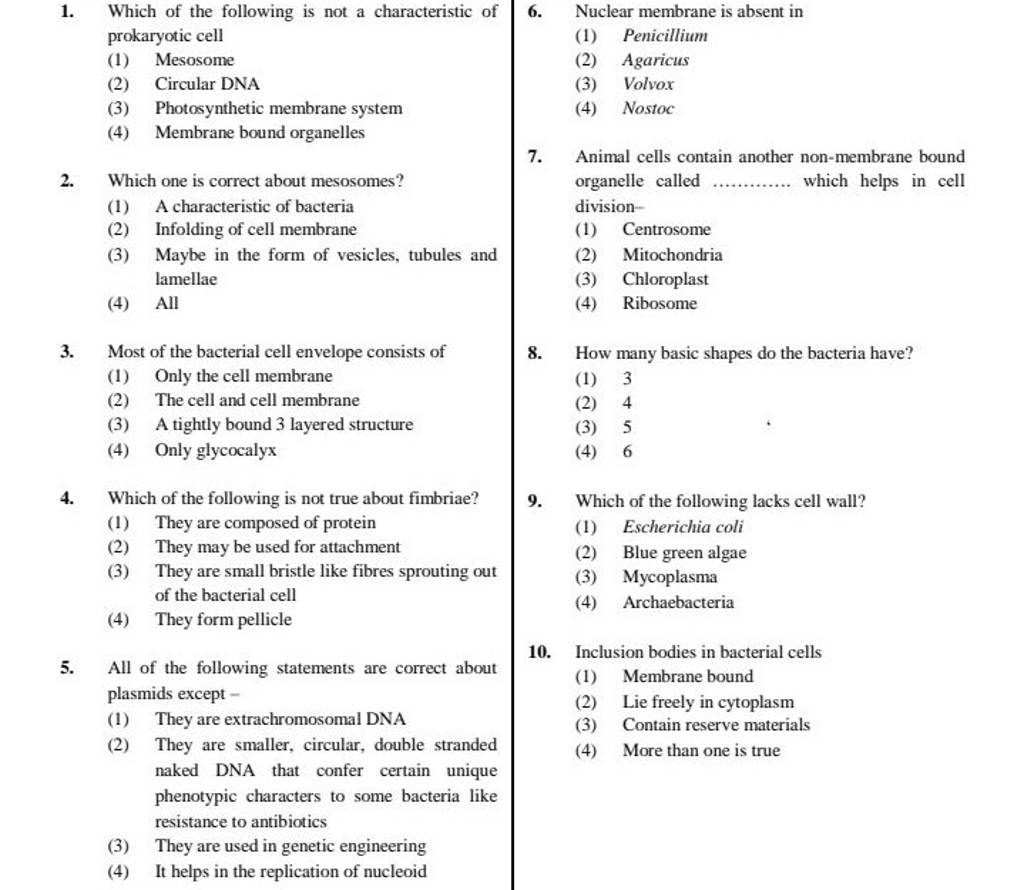 Which Of The Following Statements About Cells Is Correct Inclusion bodies in bacterial cells 5. All of the following statements ar..
