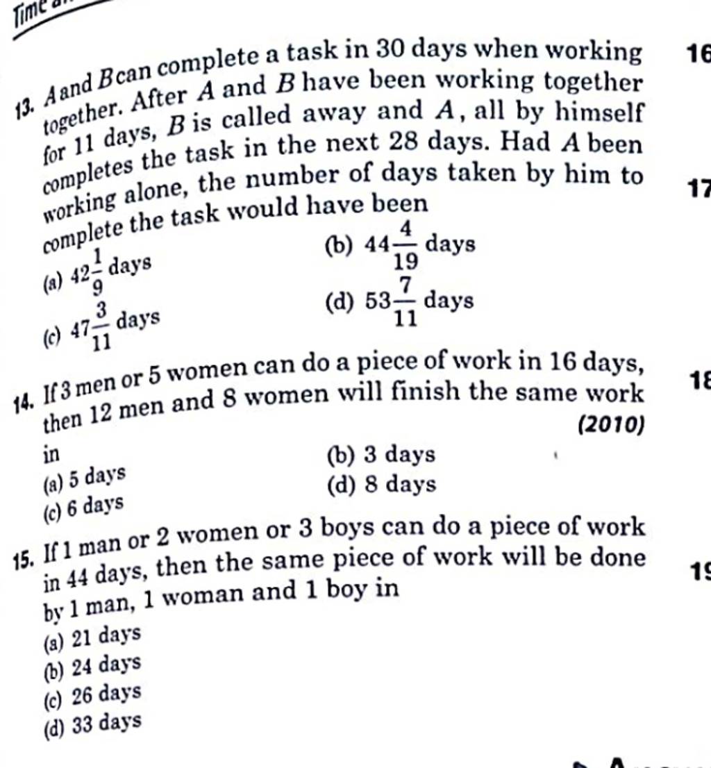 A And B Can Complete A Task In 30 Days When Working Together. After A And..