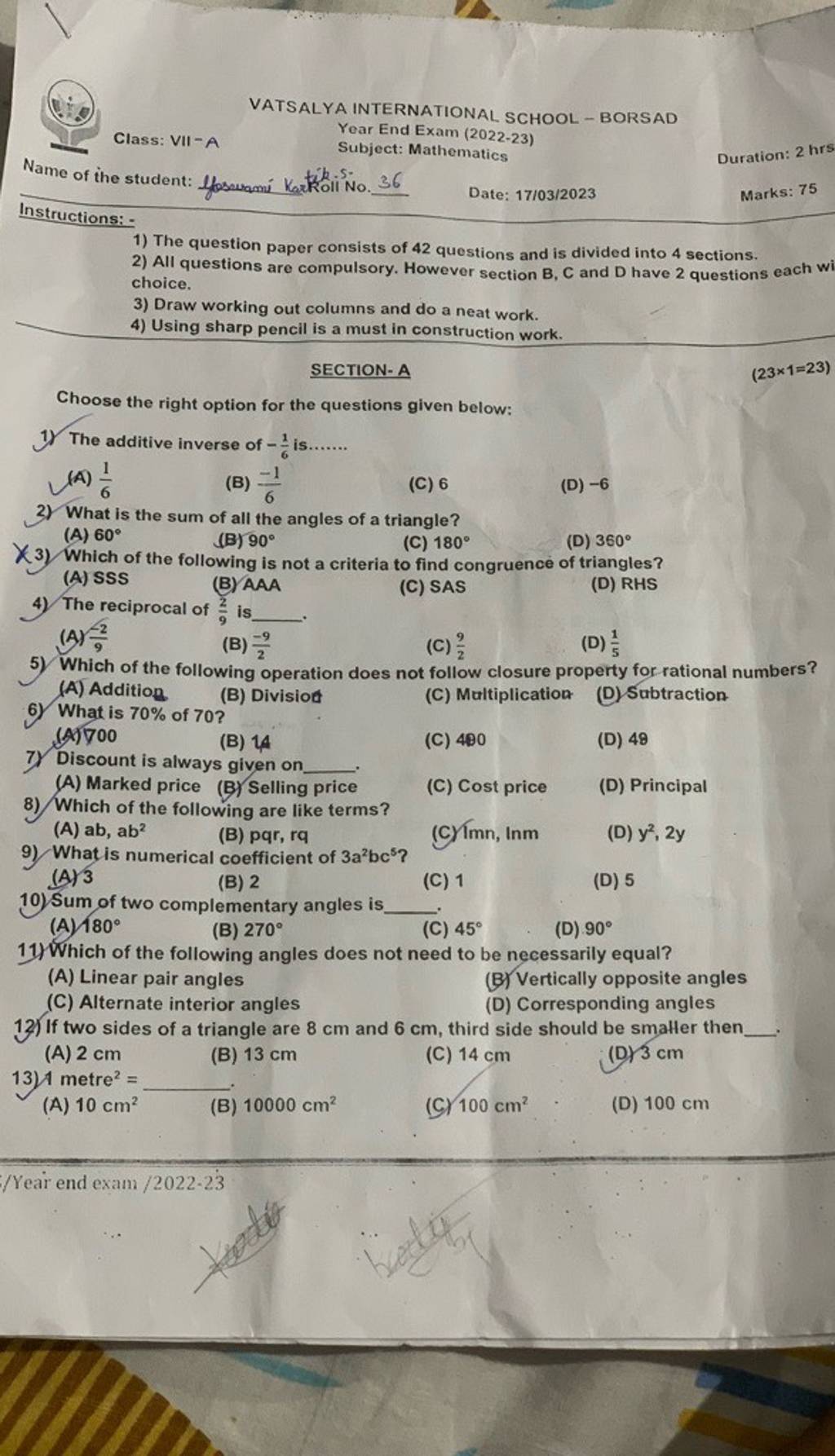 what-is-numerical-coefficient-of-3a2bc5-filo