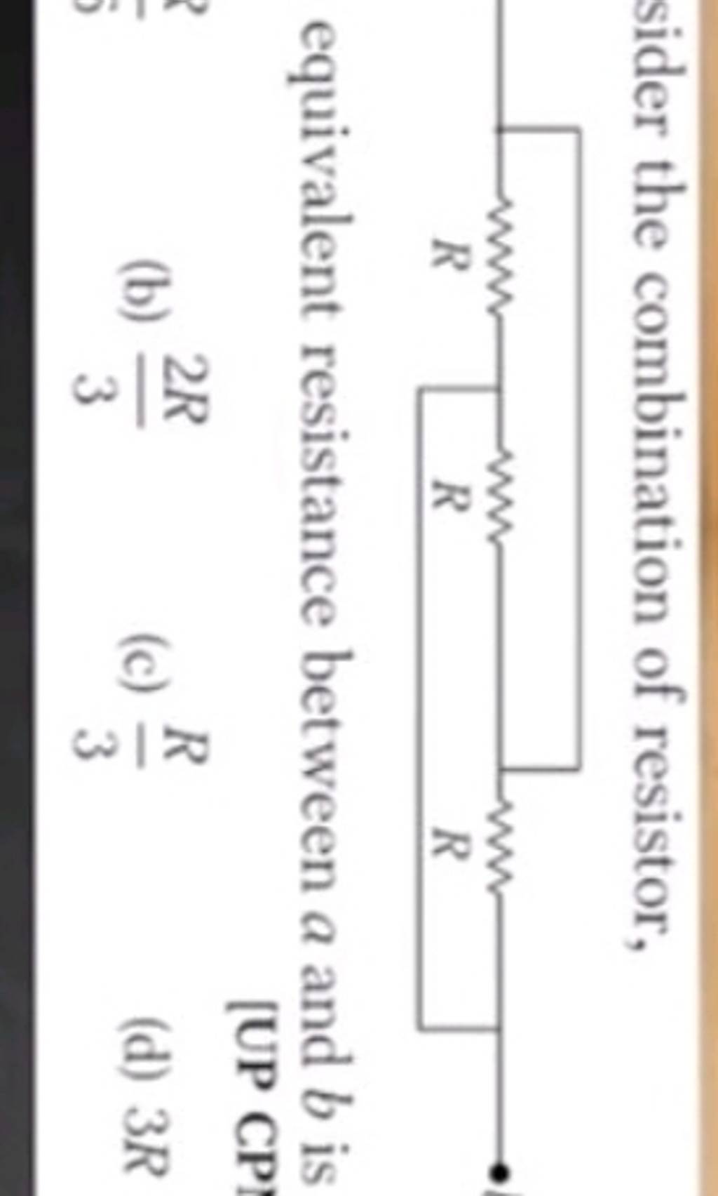 sider the combination of resistor, equivalent resistance between a and b