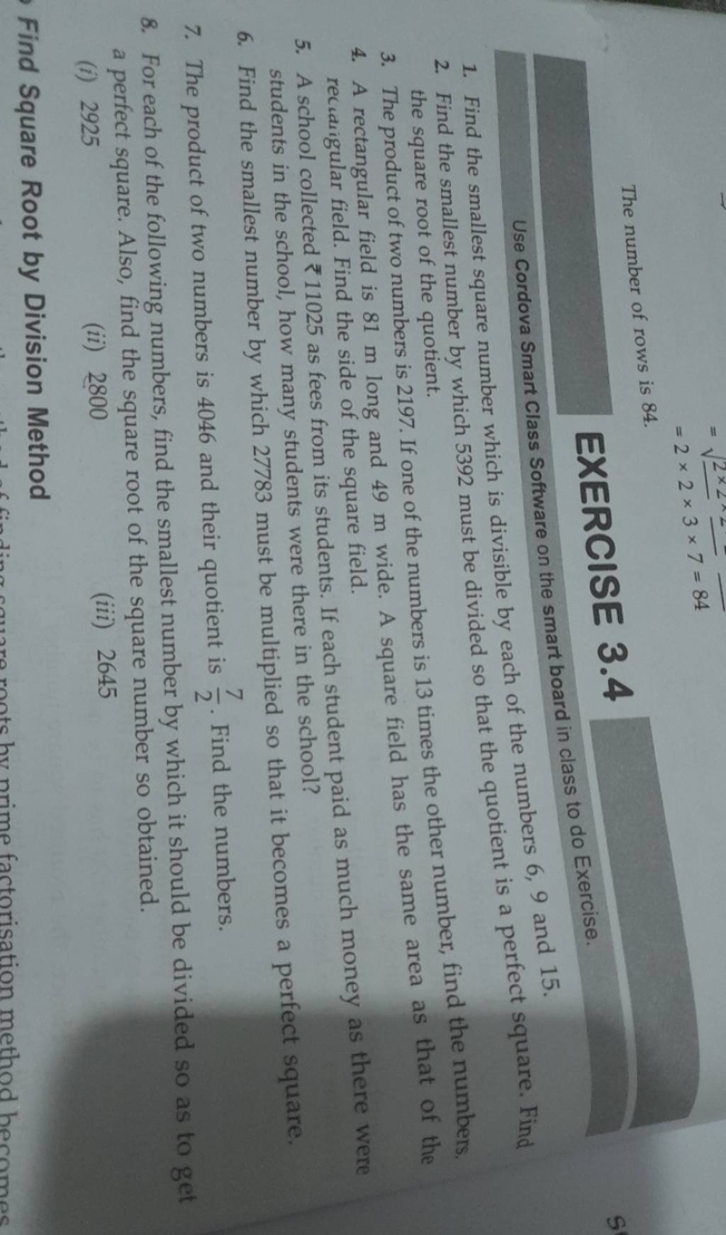 The Number Of Rows Is 84 EXERCISE 3 4 Filo