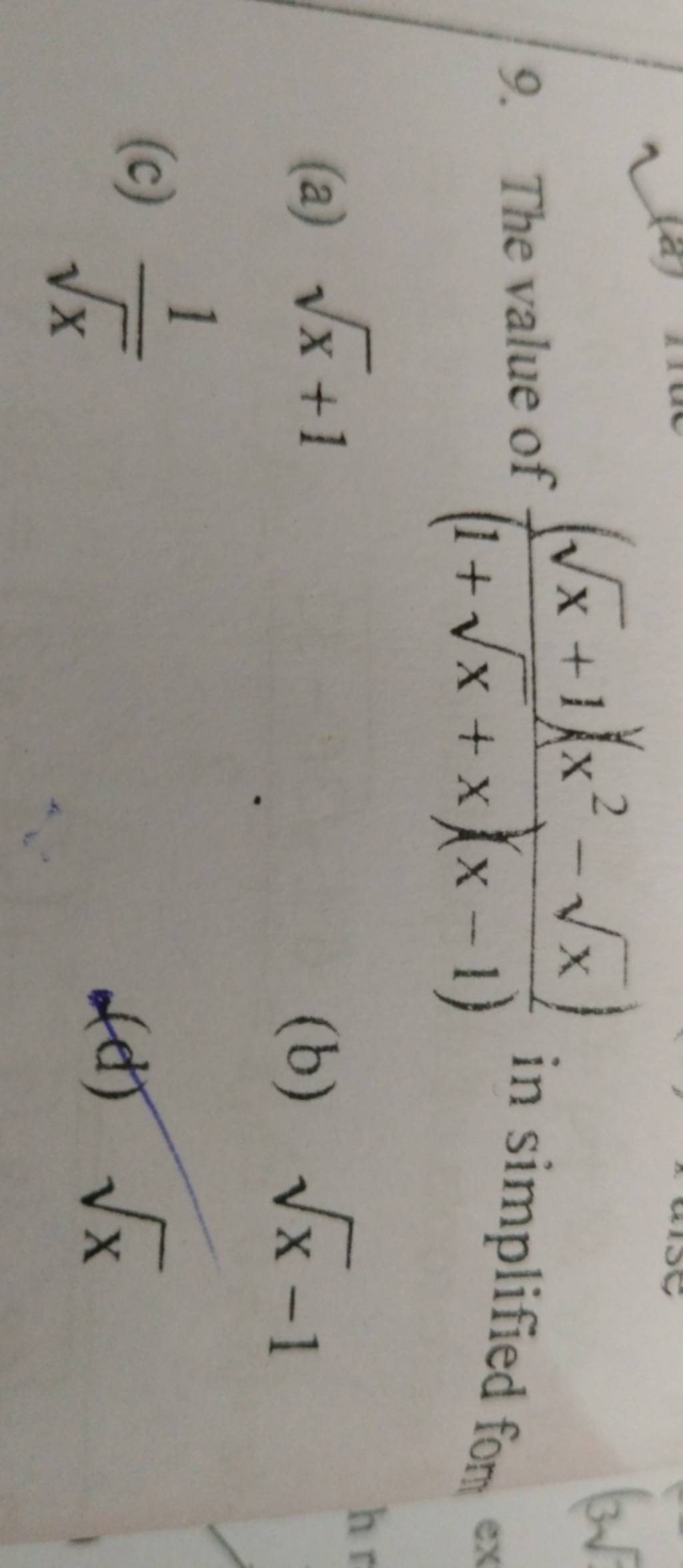 The value of (1+x +x)(x−1)(x +1)(x2−x ) in in simplified fom ex | Filo