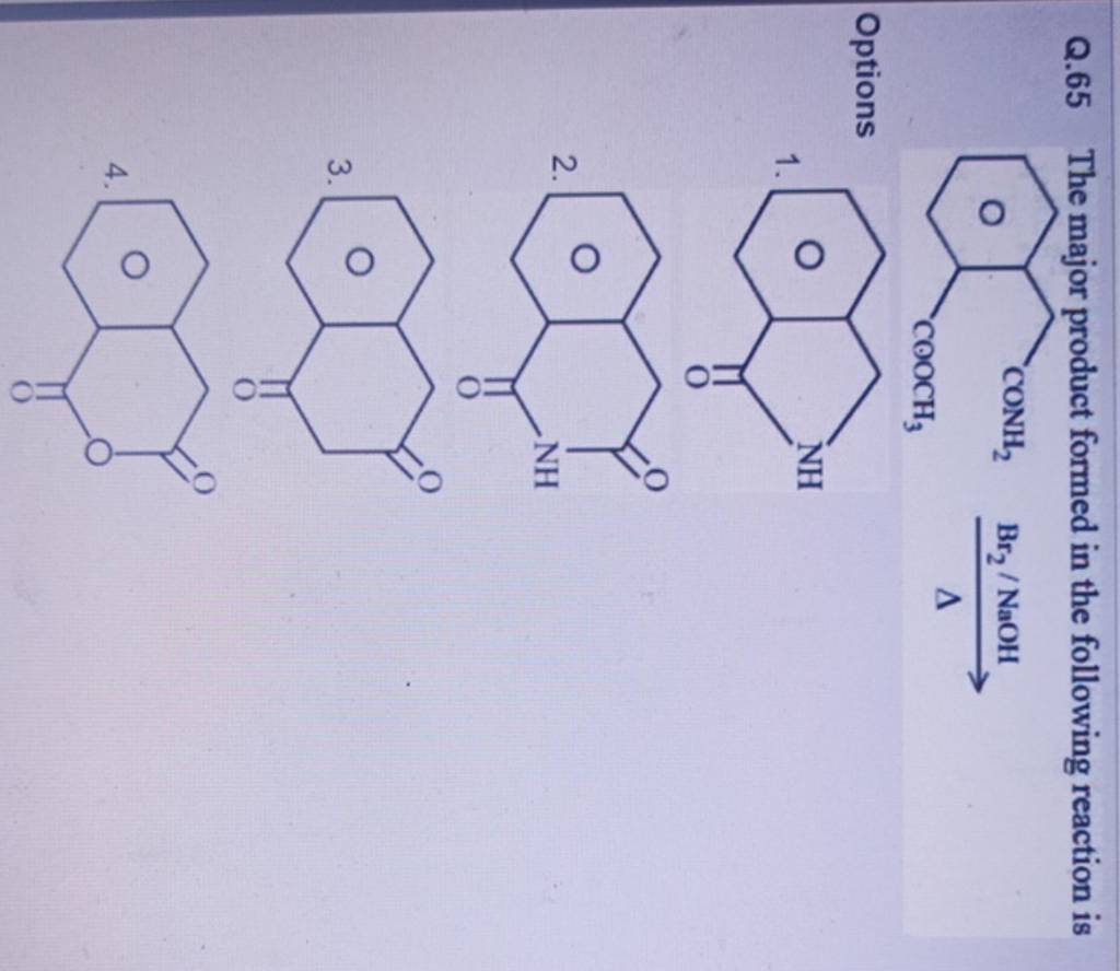 Q.65 The major product formed in the following reaction is Δ Br2 /NaOH