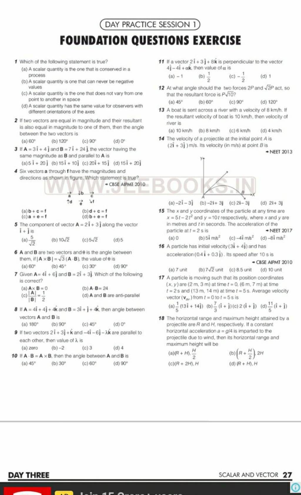 7 Given A=4i^+6j^ And B=2i^+3j^ . Which Of The Following | Filo