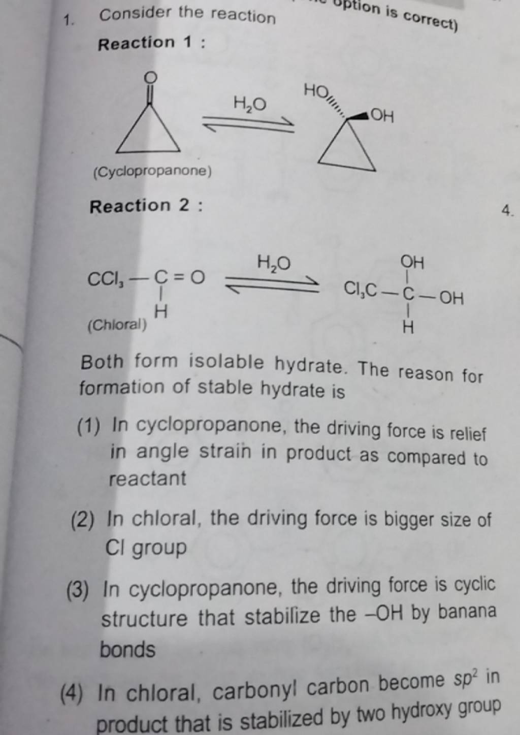 Consider The Reaction Reaction 1 Reaction 2 Both Form Isolable Hydrat 1519