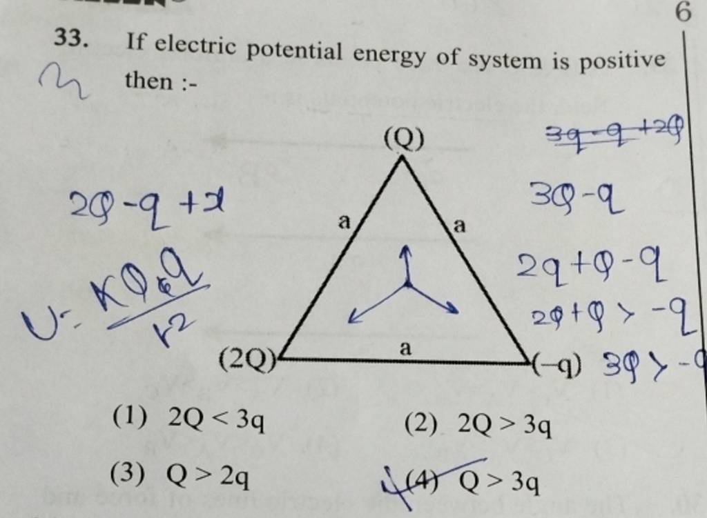 If electric potential energy of system is positive then Filo