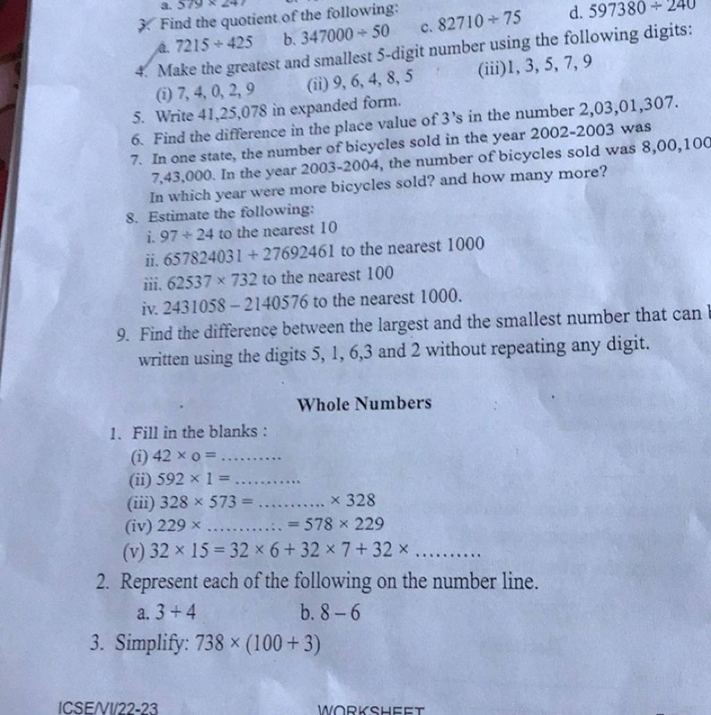 find the difference in place value of 7 in 54372 and 17320