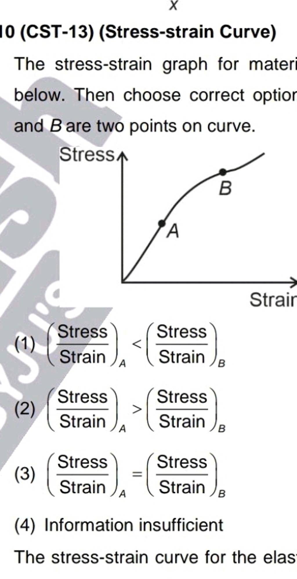 10 (CST-13) (Stress-strain Curve) The Stress-strain Graph For Materi Belo..