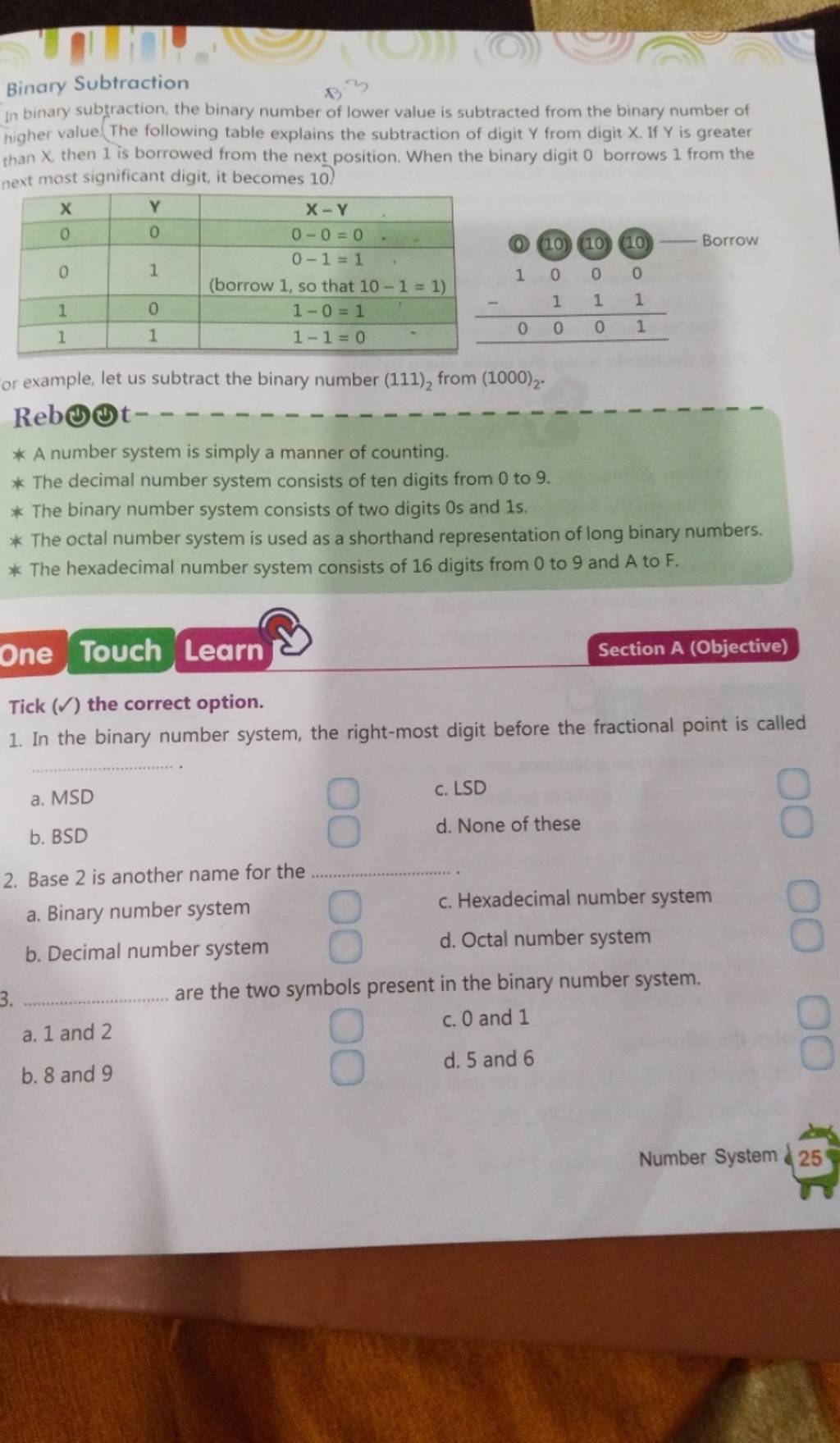 Binary subtraction in binary subtraction the binary number of lower valu 