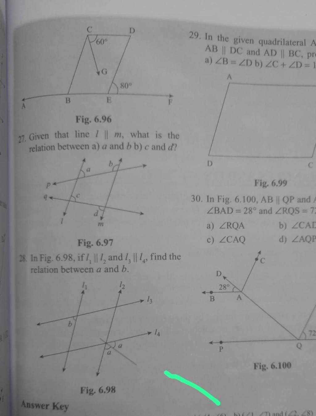 29 In The Given Quadrilateral A Ab∥dc And Ad∥bc Pr A ∠b ∠d B ∠c ∠d 1