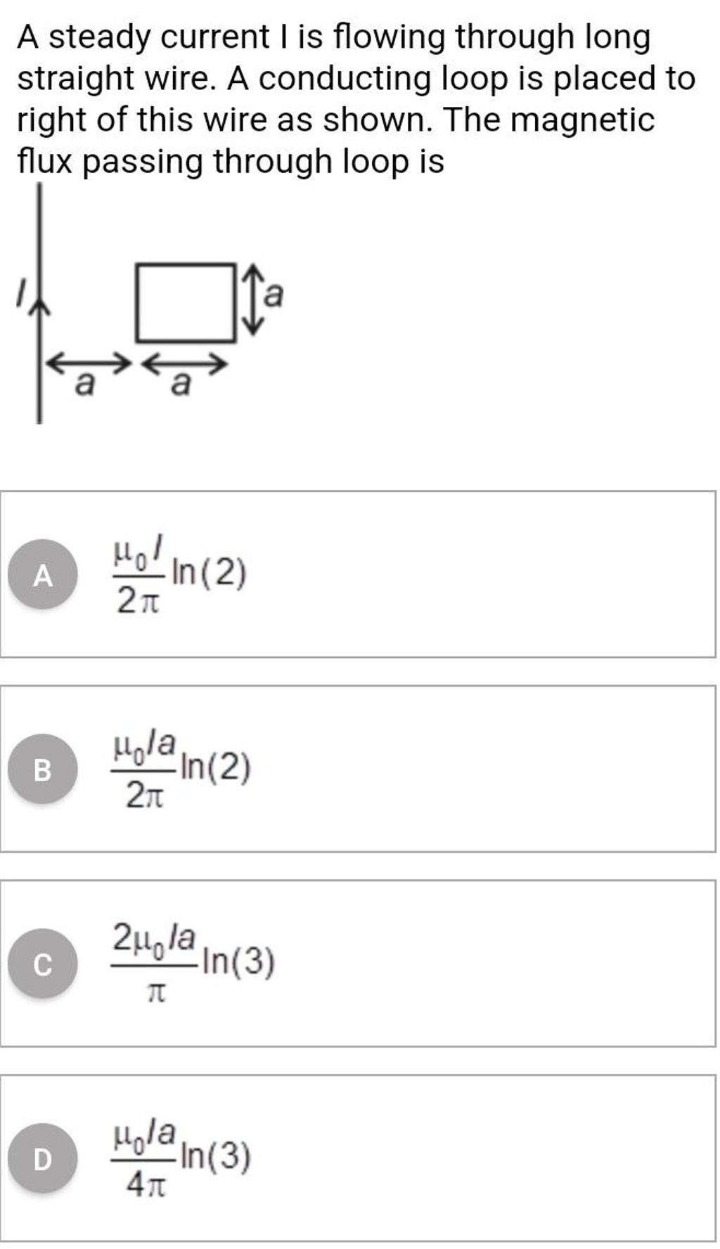 a-steady-current-i-is-flowing-through-long-straight-wire-a-conducting-lo