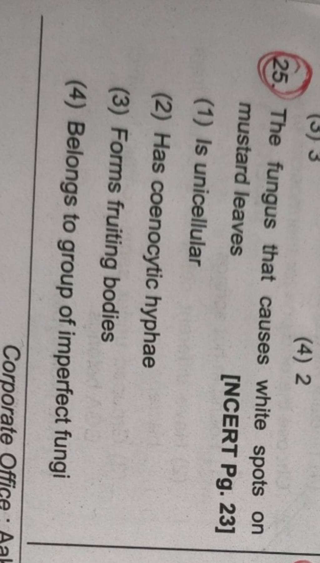 (25. The fungus that causes white spots on mustard leaves [NCERT Pg. 23]..