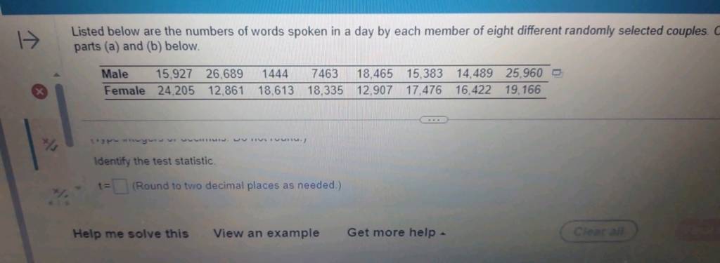 1→ Listed below are the numbers of words spoken in a day by each membe