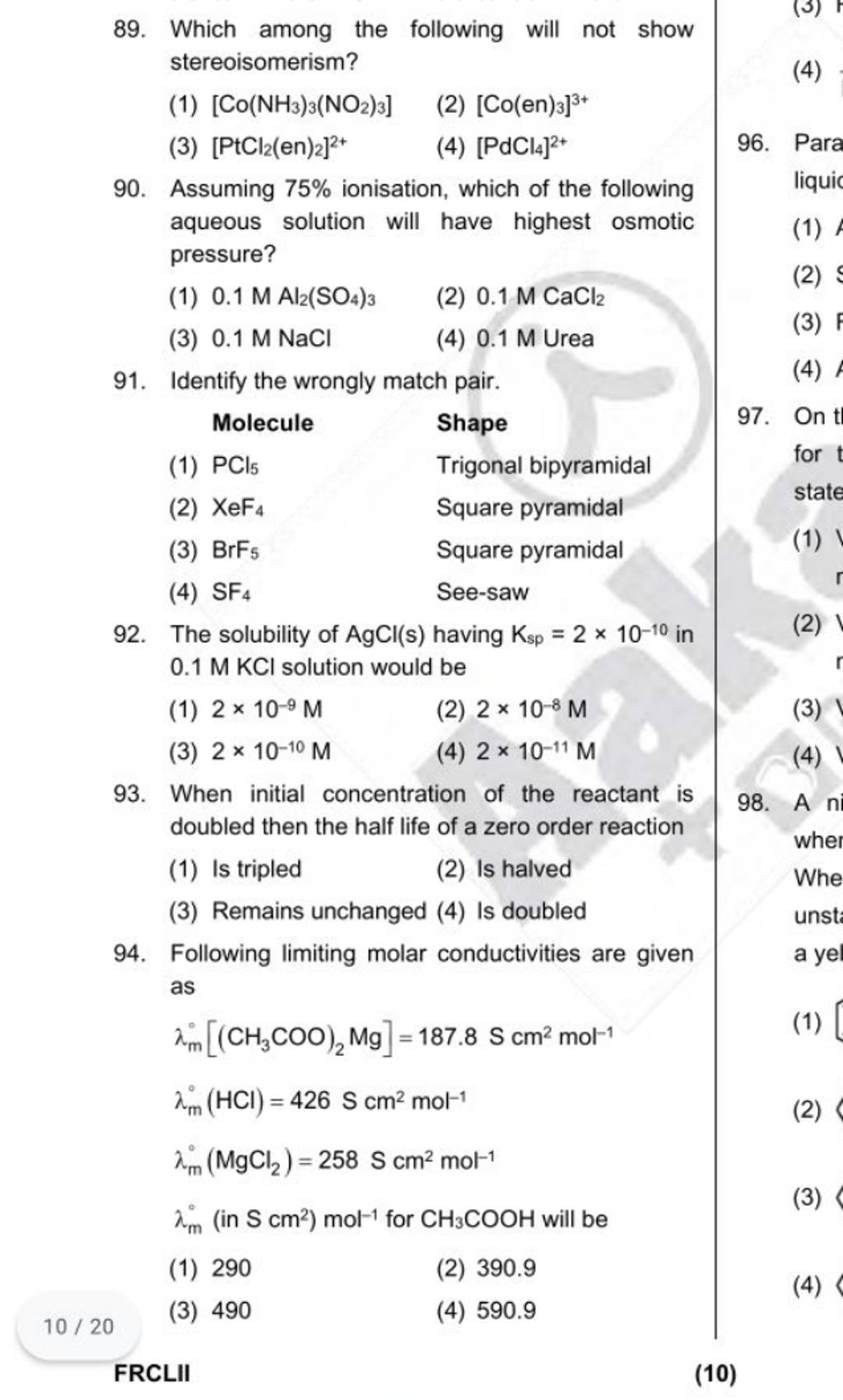 Identify the wrongly match pair. Molecule Shape | Filo