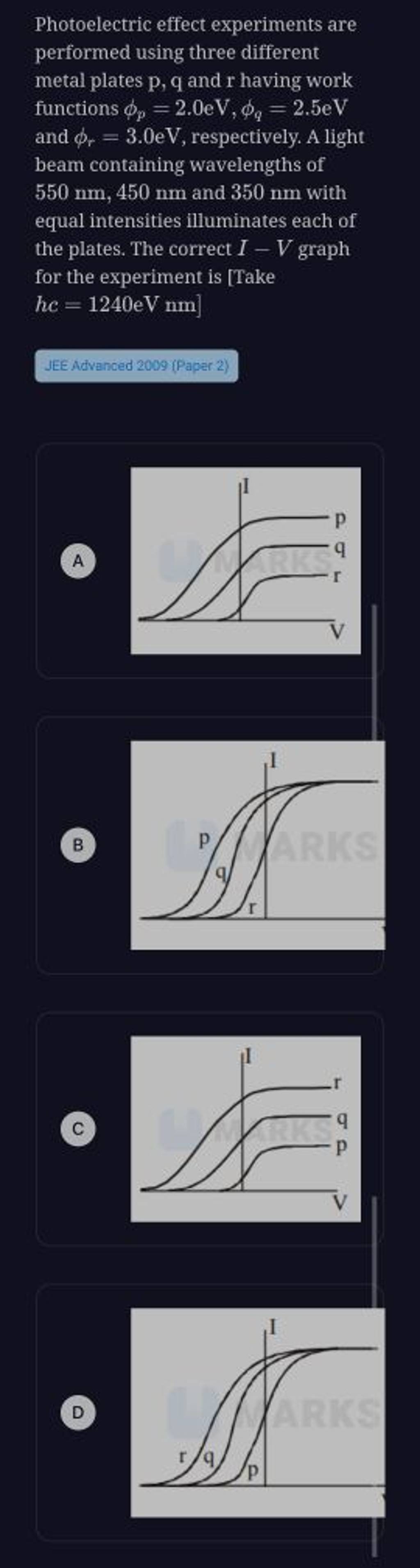 photoelectric effect experiments are performed using three different