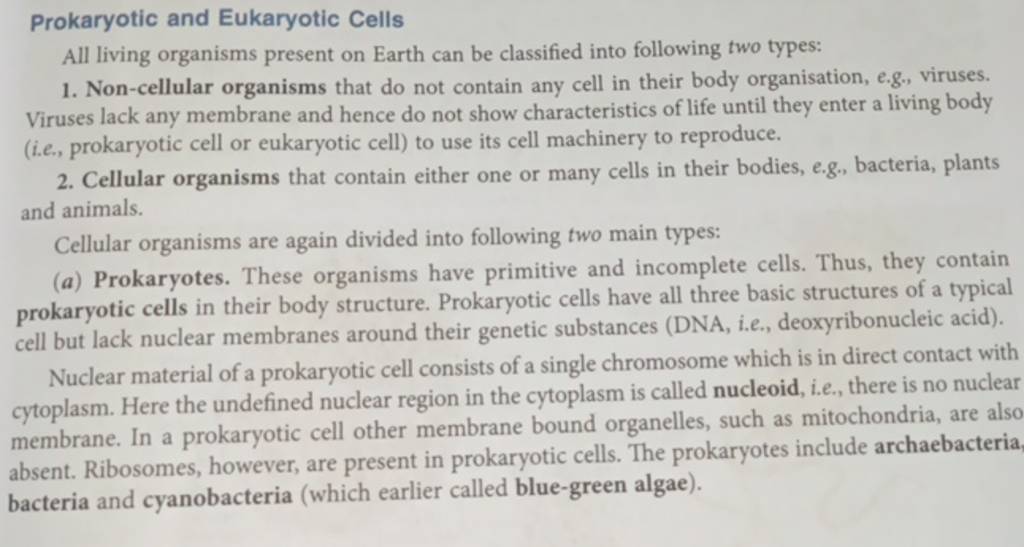 Prokaryotic and Eukaryotic Cells All living organisms present on Earth ca..