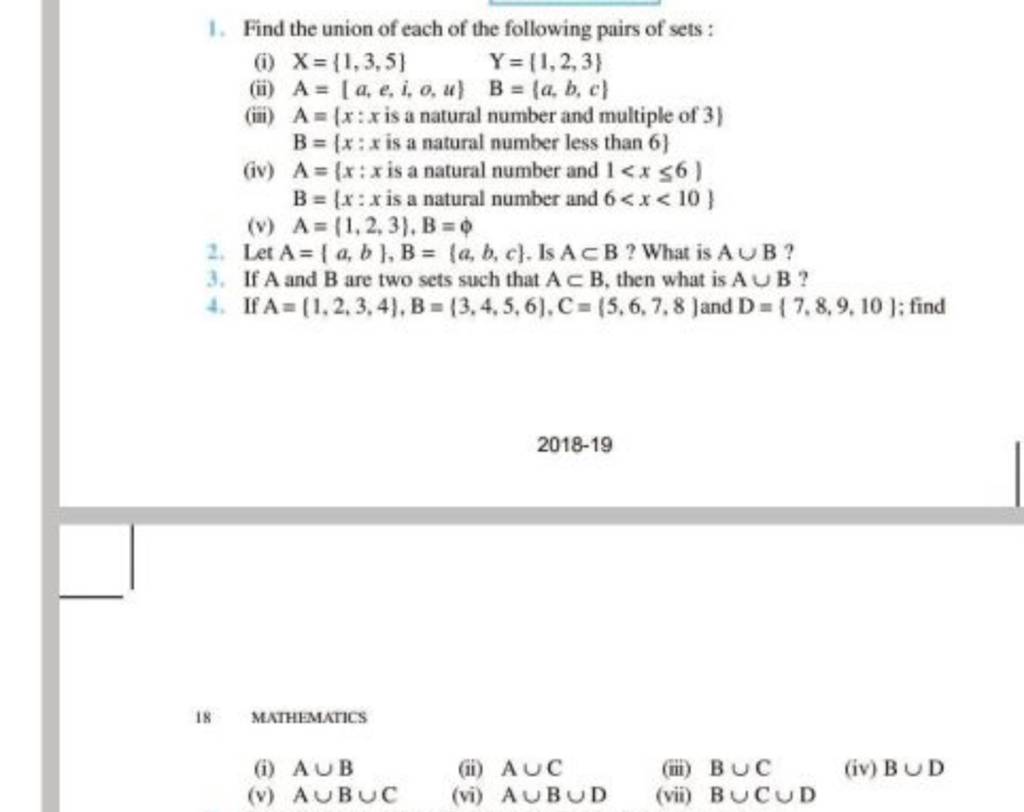 Let A={a,b},B={a,b,c}. Is A⊂B ? What Is A∪B ? 3. If A And B Are Two Sets