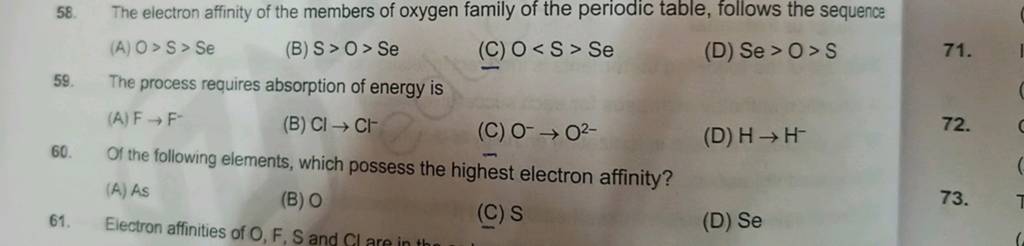 the-electron-affinity-of-the-members-of-oxygen-family-of-the-periodic-tab