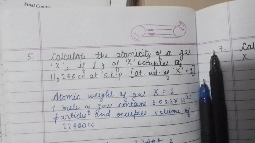 5-calculate-the-atomicity-of-a-gas-x-if-1-g-of-occuptes-an-11-2