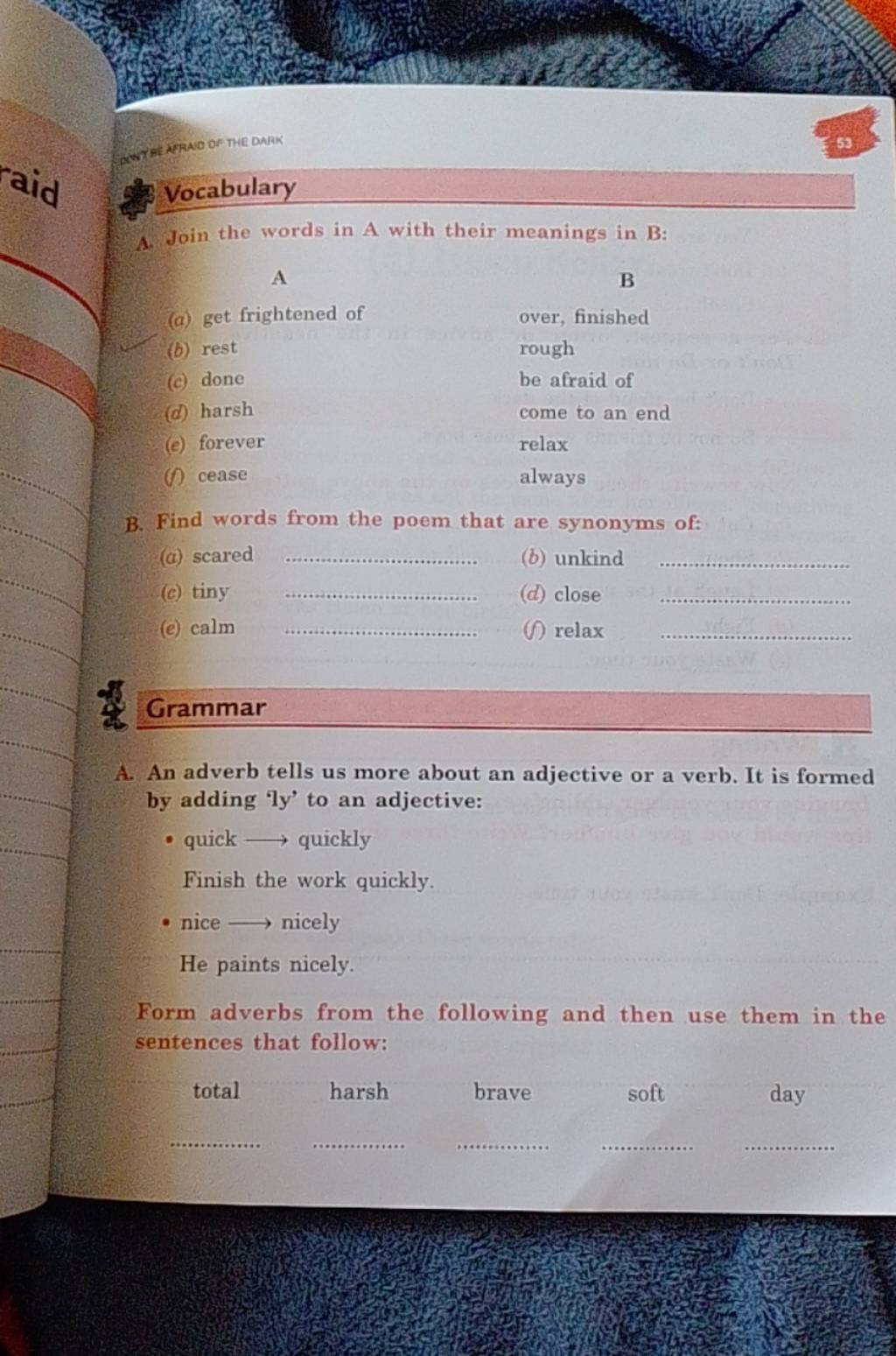 Vocabulary A. Join The Words In A With Their Meanings In B: A B | Filo