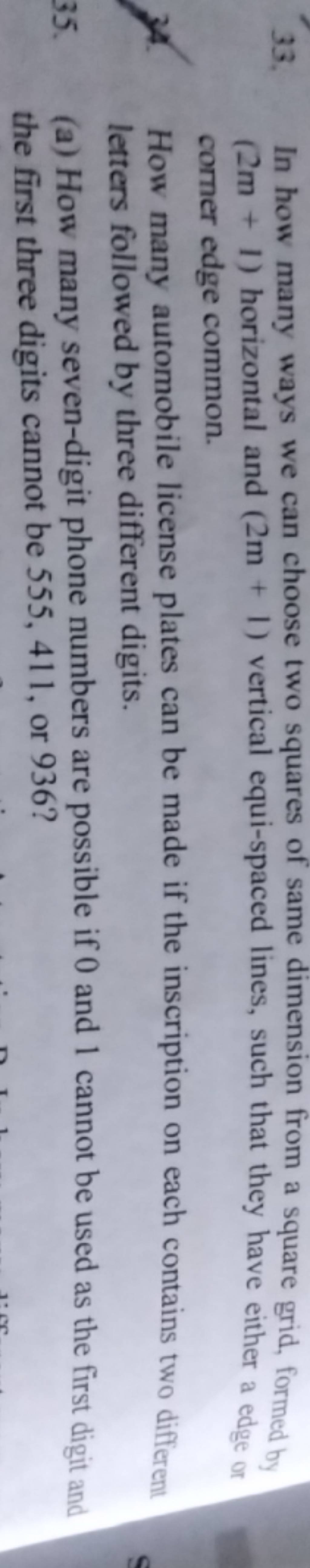 33. In how many ways we can choose two squares of same dimension from a s..