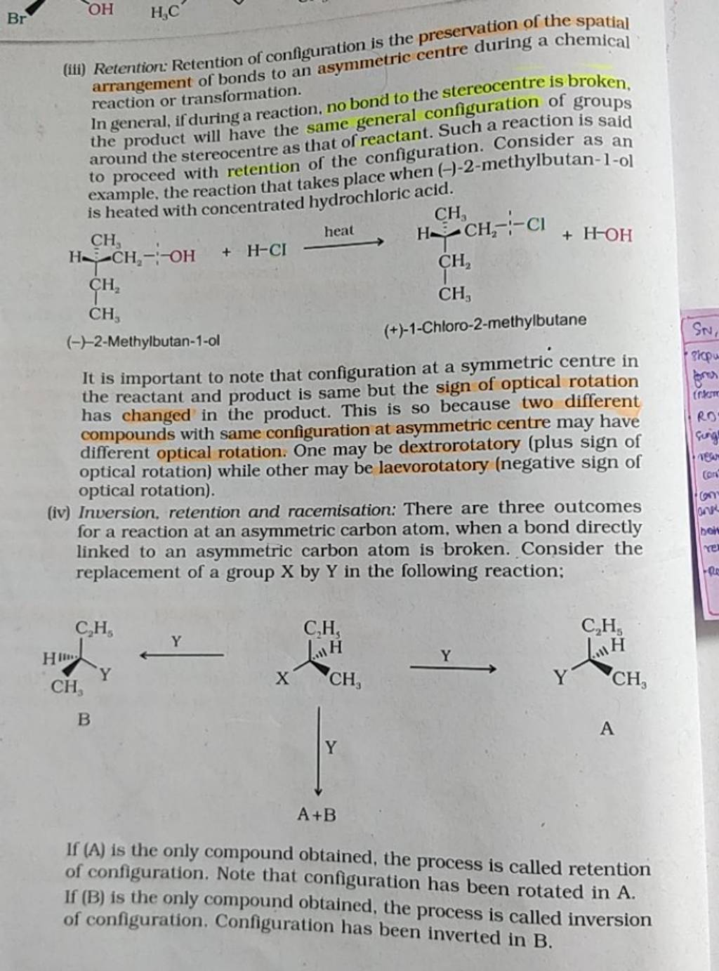 (iii) Retention Retention of configuration is the preservation of the sp..